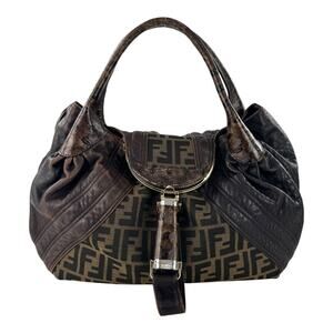 Fendi Zucca and Tortoiseshell Spy Bag